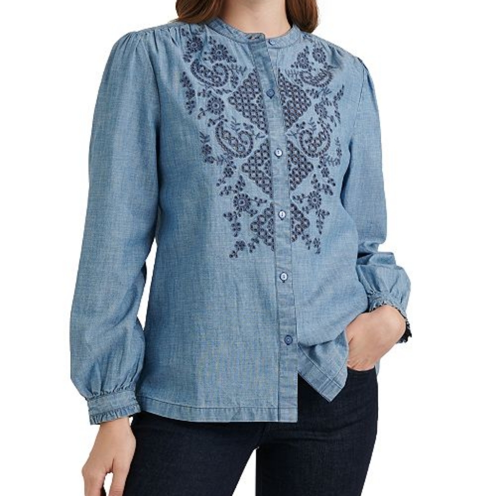 Lucky Brand The Poet Cotton Eyelet Shirt